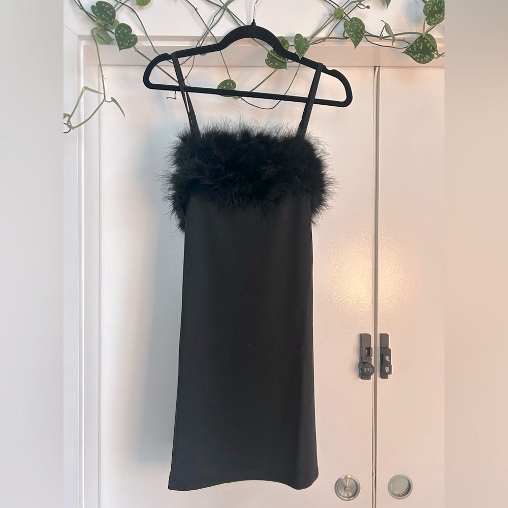 Dolls Kill Sugar Thrillz FLIRTY N' THRIVING MARABOU DRESS